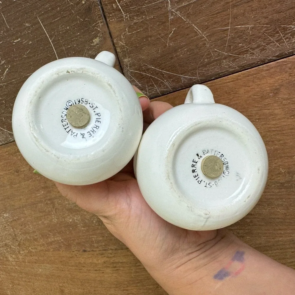St. Pierre & Patterson 1958 Floral‎ design Pot mug salt pepper shakers